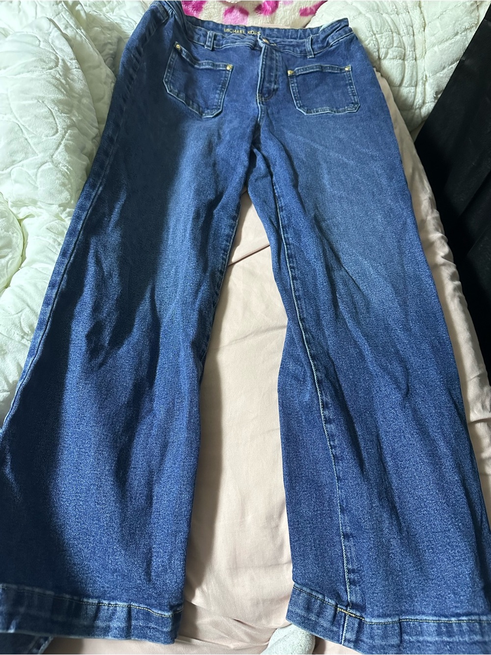 Michael Kors Women's Blue Wide Leg Jeans